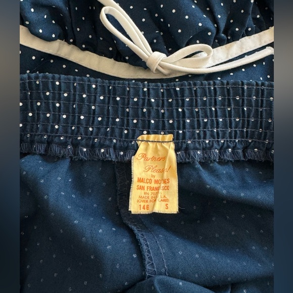 Vintage Partners Please Ruffled Square Dance Navy Blue Polka Dot Skirt Size S - Picture 8 of 14